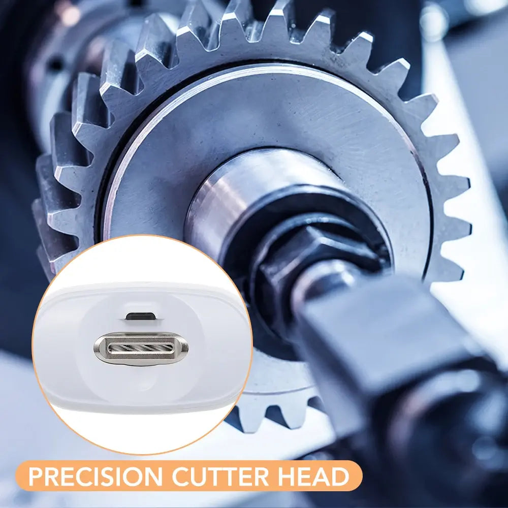 a close up of a machine tool with the words precision cutter head