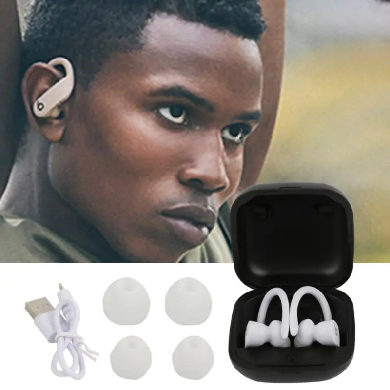 a picture of a man with ear buds in his ears