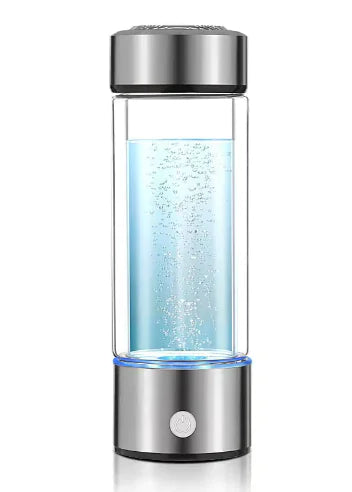 a water dispenser with a blue liquid inside of it