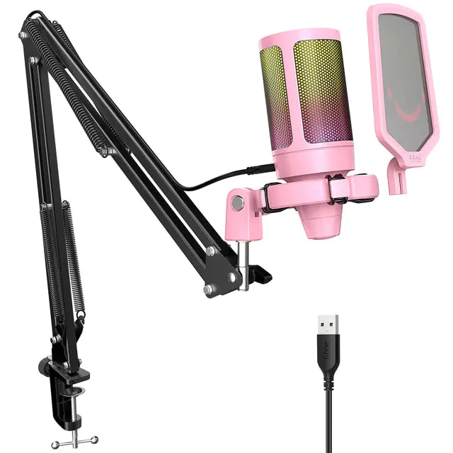 a microphone attached to a tripod with a microphone attached to it