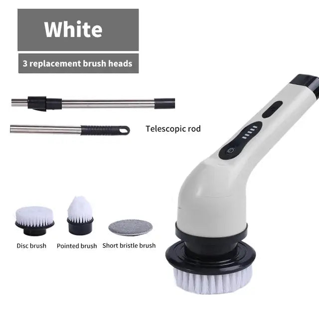 a white and black brush with attachments and attachments