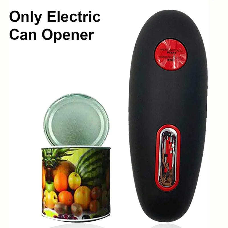 an electric can opener next to a can of fruit