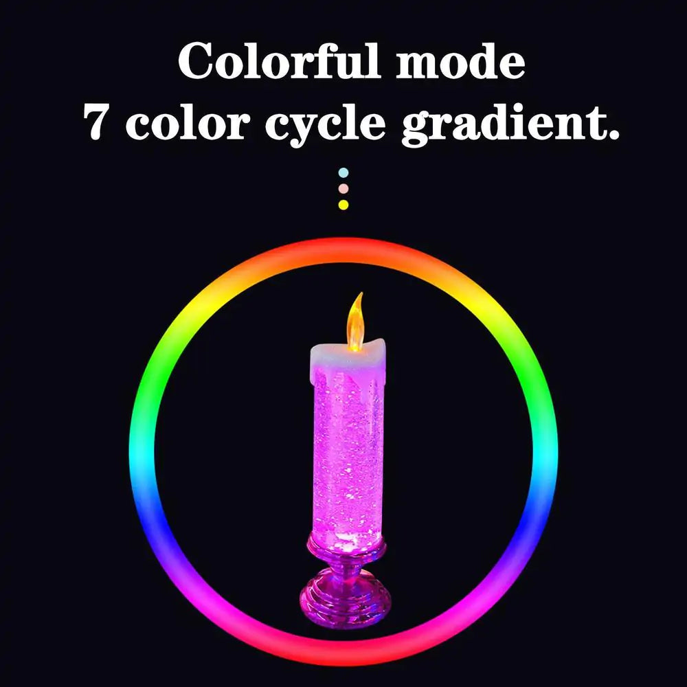 a candle with a ring around it and the words colorful mode 7 color cycle gradient