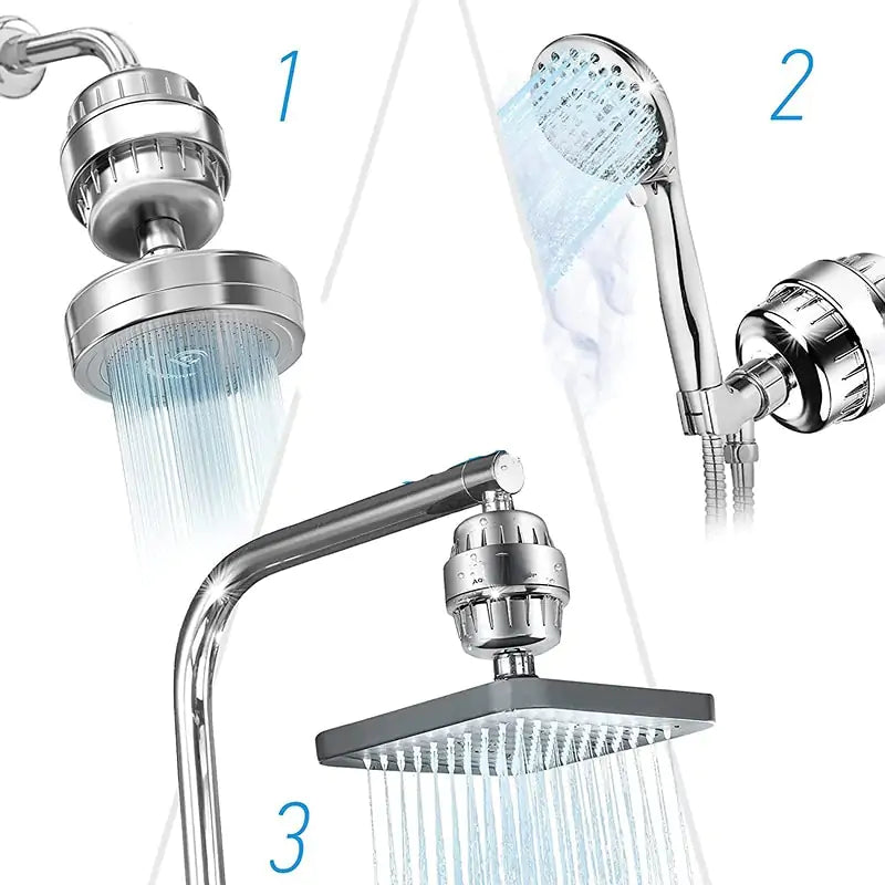 a faucet with a shower head and hand shower head