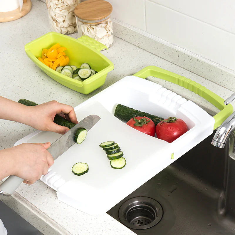 a person cutting cucumbers on a cutting board