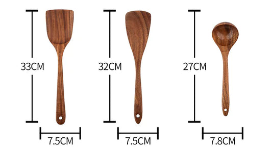 a wooden spoon and a wooden spoon with measurements