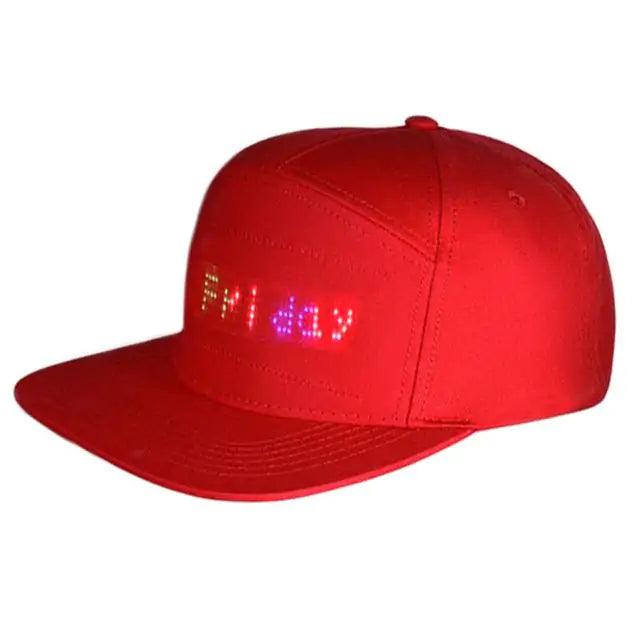 a red hat with the word good on it