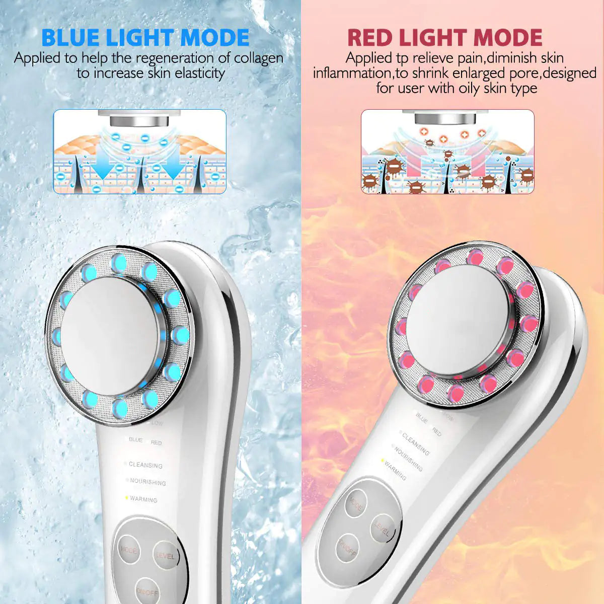an electric toothbrush with blue light mode