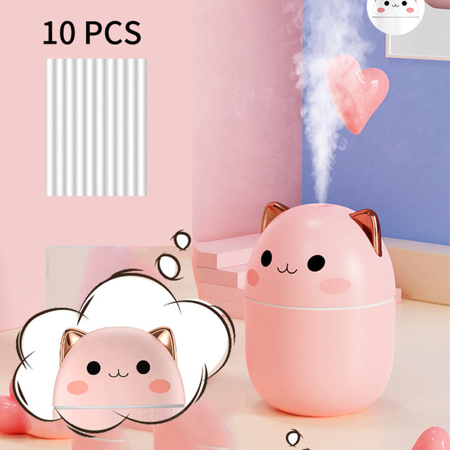 a pink room with a white cat and a pink cloud