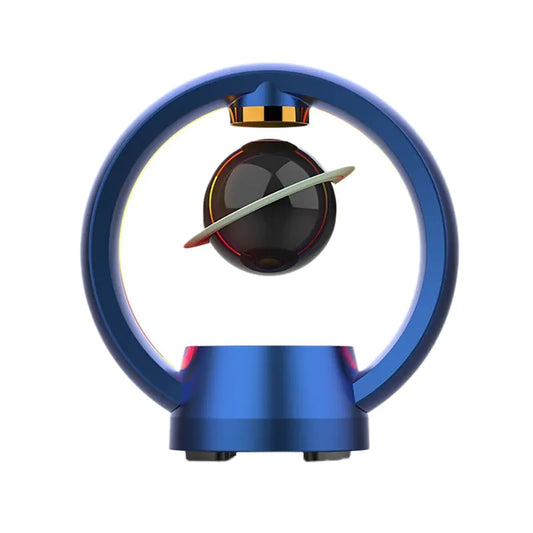 a blue object with a black object on top of it