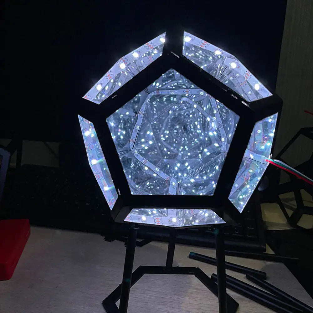 a large light up object sitting on top of a table