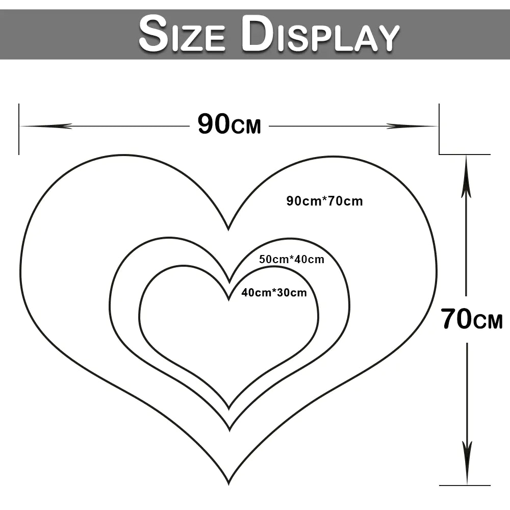 the size of a heart with measurements