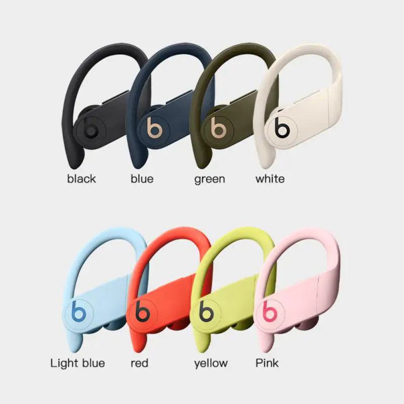 a set of four different colored headphones