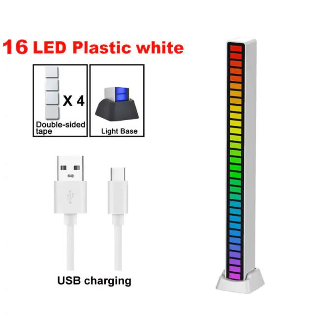 a colorful display light with a usb charging cable