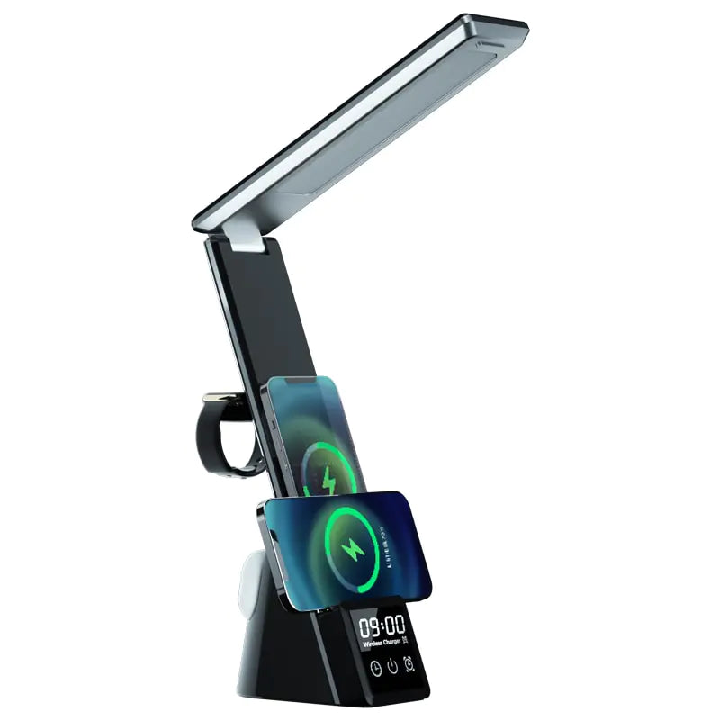 an image of a cell phone charging on a stand
