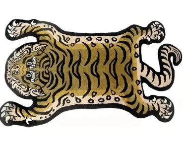 a picture of a tiger rug on a white background